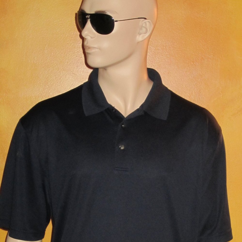 PGA Tour Dry Men's Performance Wicking Navy Blue Golf Shirt XL